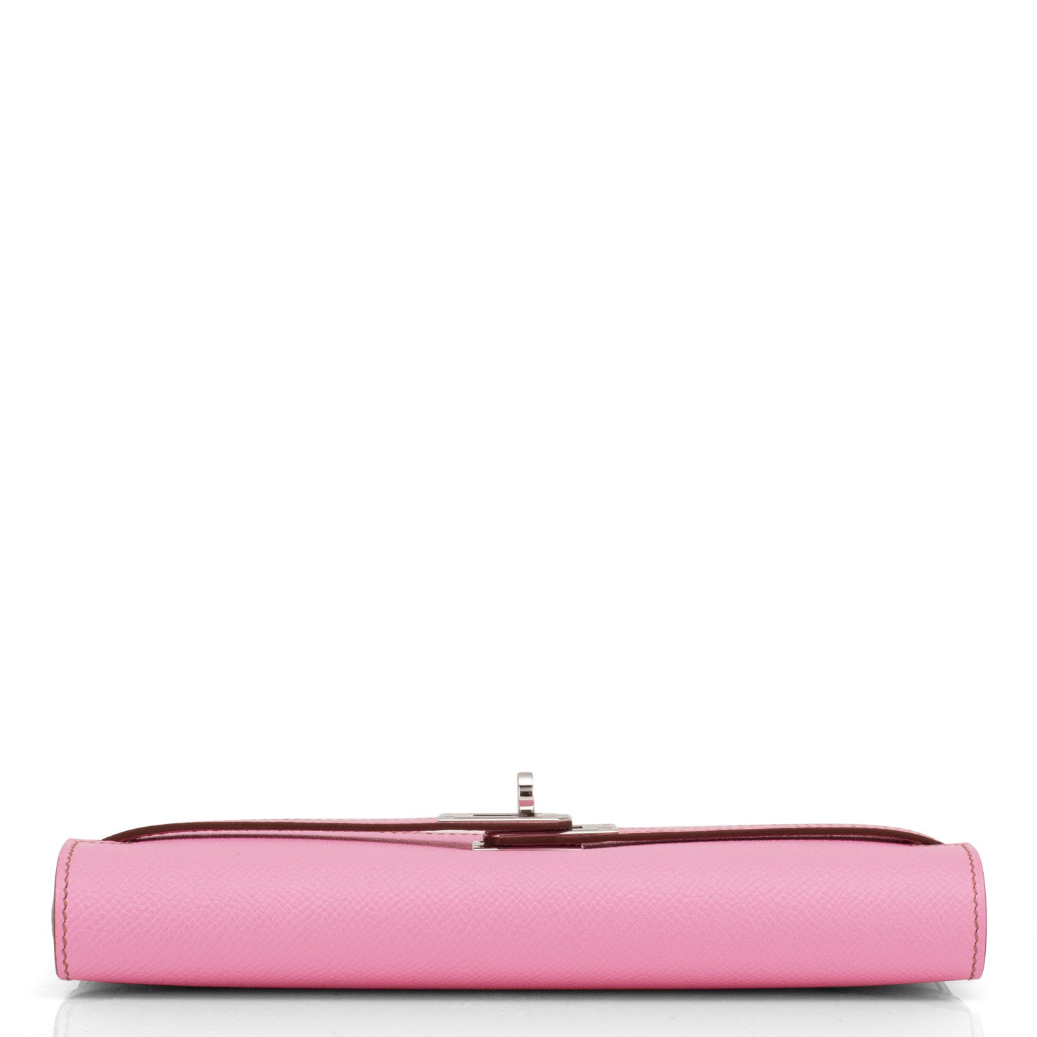 Hermes Bubblegum 5P Pink Epsom Kelly Wallet Clutch Palladium