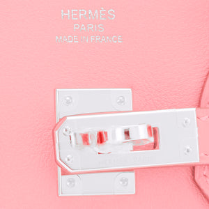 Hermes Rose Sakura Birkin 25 Pink Jewel Bag Grail Z Stamp, 2021