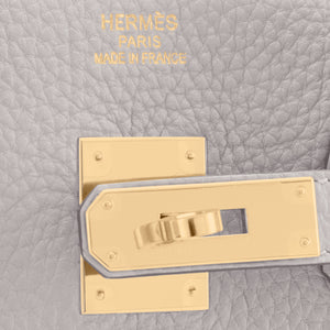 Hermes Gris Perle Birkin 35 Togo Gold Hardware