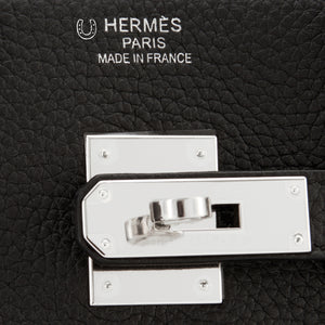 Hermes HSS Birkin 35 Black Indigo Blue Bag Palladium Hardware