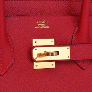 Hermes Rouge Casaque 30cm Birkin Epsom Gold Hardware