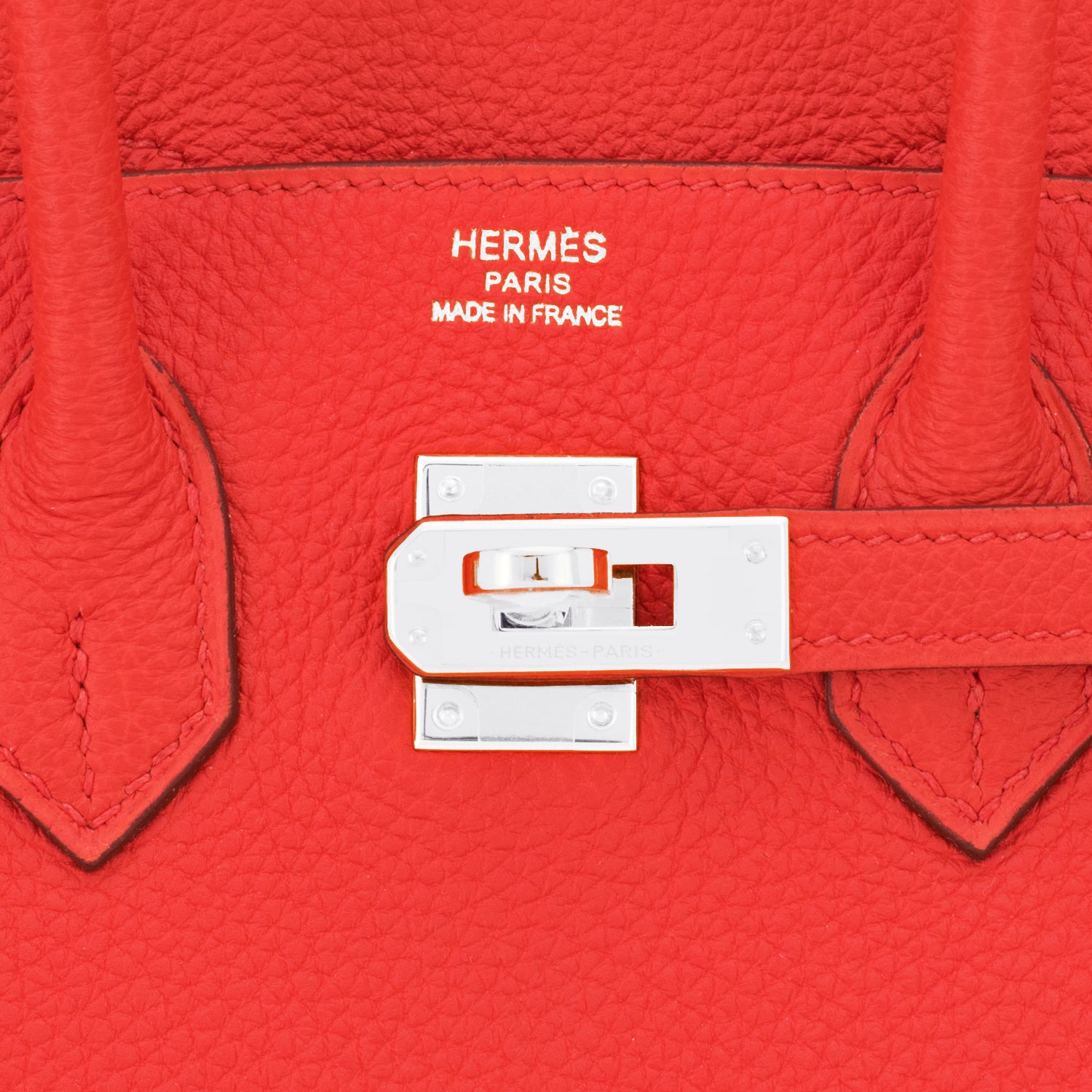 Hermes Birkin Handbag Capucine Togo with Palladium Hardware 30 Orange