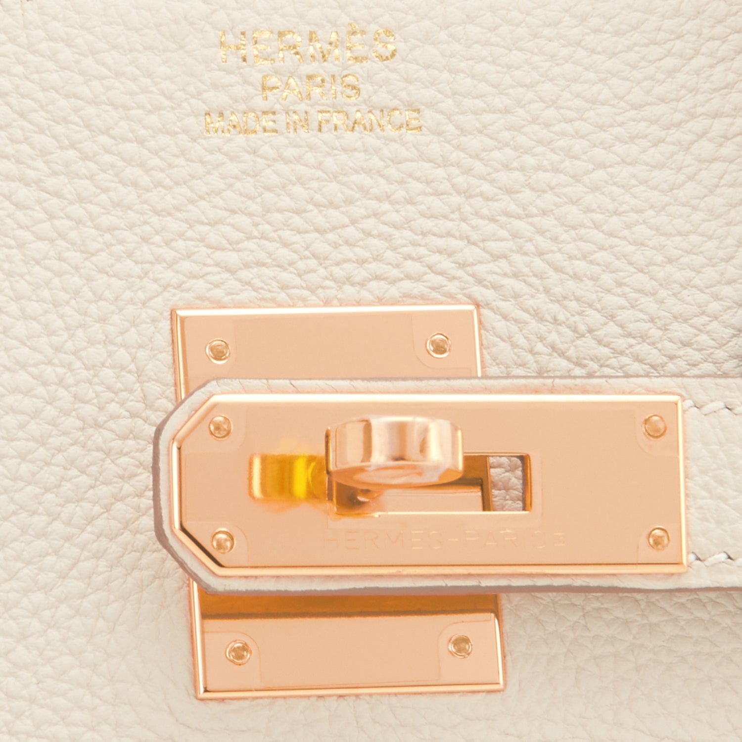 Hermes 35cm Birkin Craie Chalk Off White Togo Rose Gold Hardware Y Stamp,  2020