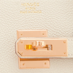 Hermes Craie 35cm Birkin Togo Rose Gold Hardware Chalk Off White Y Stamp, 2020