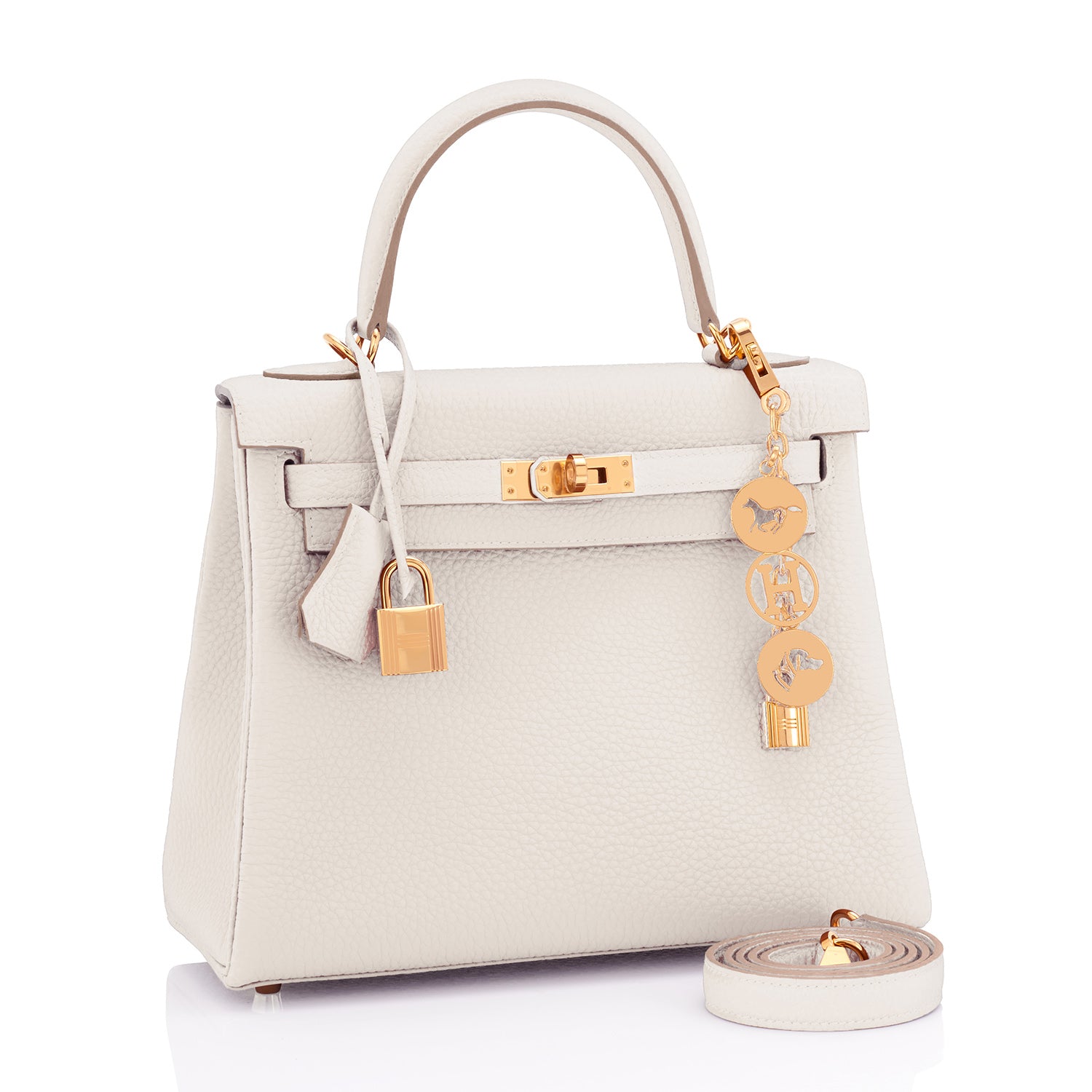White Sellier Kelly II Mini in Epsom Leather with Gold Hardware, 2021, Handbags & Accessories, 2021