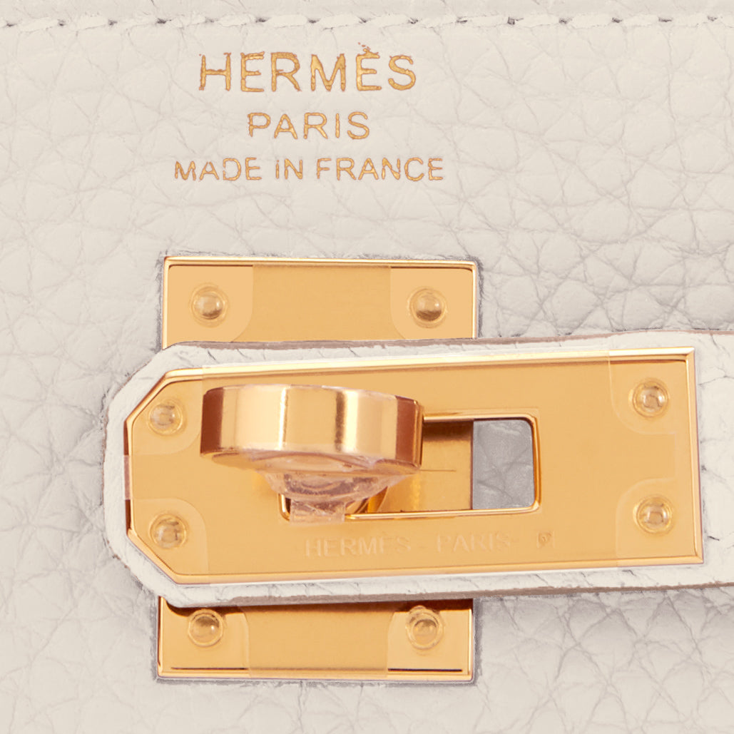 Hermes Birkin 25 Craie and Jaune Ambre Togo