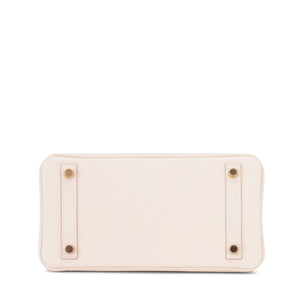 Hermes Craie 25cm Off White Swift Gold Hardware A Stamp Baby Birkin Bag