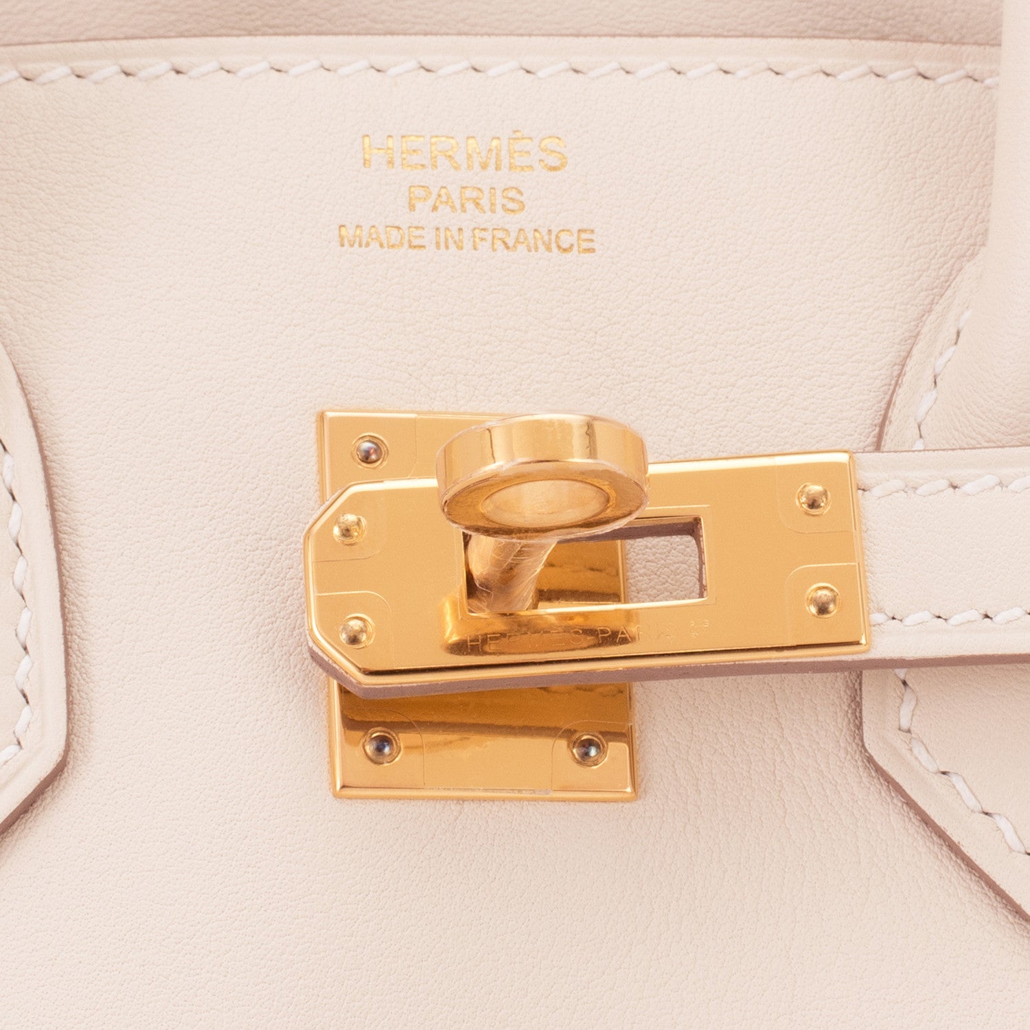 Hermes Birkin Sellier Bag 25cm Craie Off White Epsom Gold Hardware