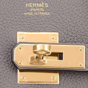 Hermes Birkin 25cm Etain Gold Hardware Grey Bag Z Stamp, 2021 - Chicjoy