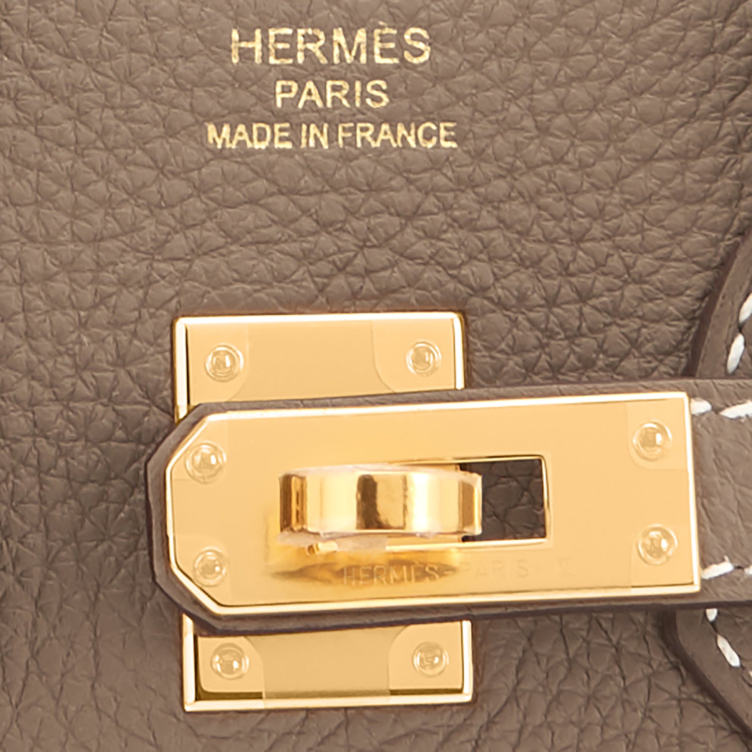 Hermes Etoupe Birkin 25cm Togo Gold Hardware - Chicjoy
