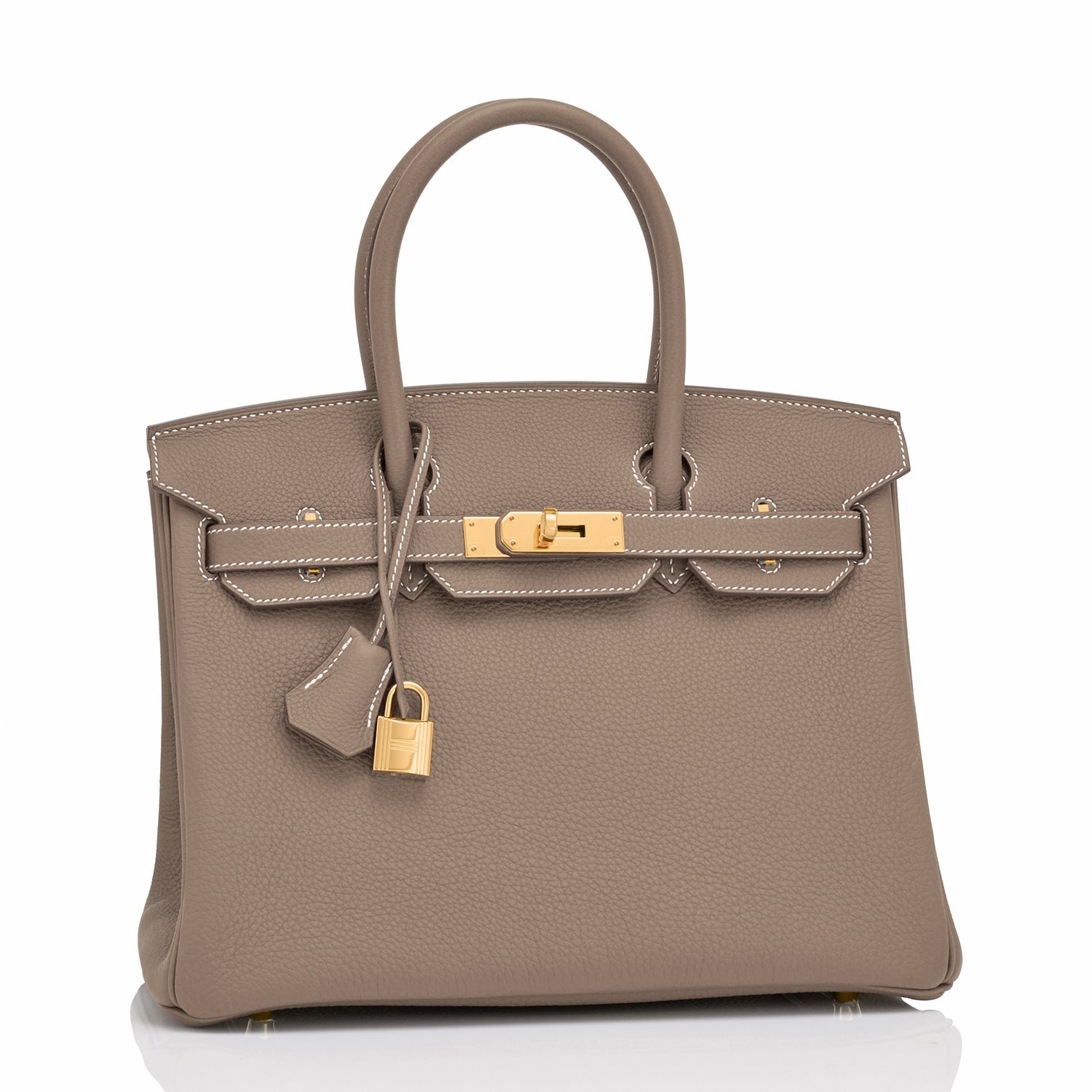 Hermes 30cm Feu Togo Leather Gold Plated Birkin Bag - Yoogi's Closet
