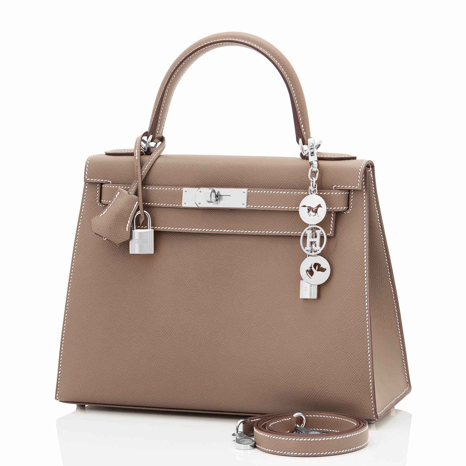Hermès Designer Shoulder Bag Kelly 28 Etoupe