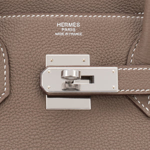Hermes Etoupe Birkin 30cm Palladium Hardware Bag