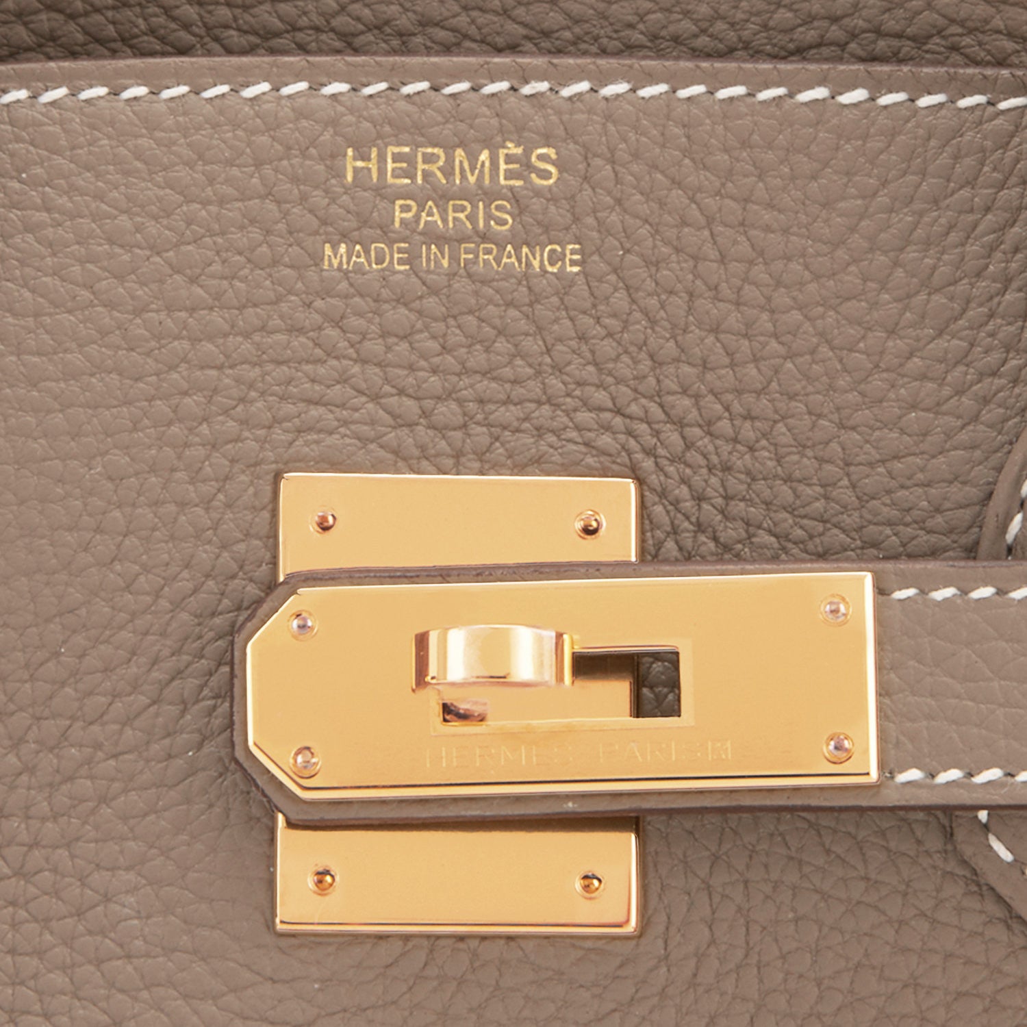 Hermes Etoupe Togo 35cm Birkin Gold Hardware - Chicjoy