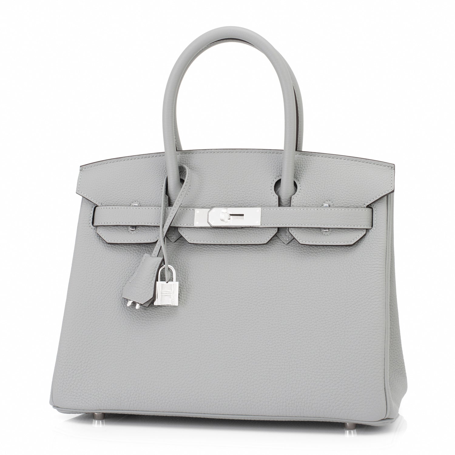 Hermes Gris Mouette New Grey 30cm Togo Birkin Bag Palladium Perle