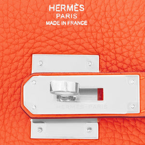 Hermes Birkin 30 Feu Orange Birkin Bag U Stamp, 2022