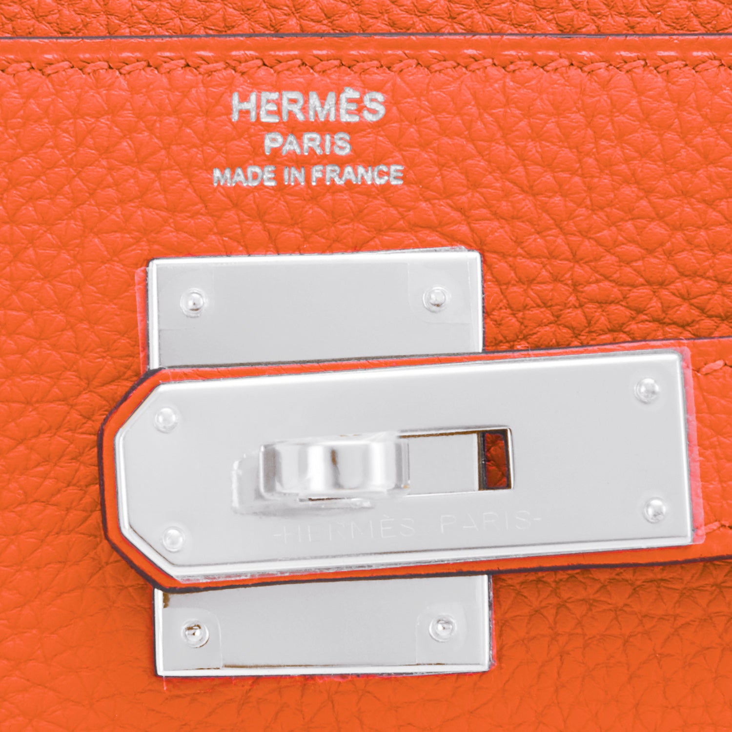 New Amazing Hermes Kelly 28 retourne handbag strap in Orange Feu
