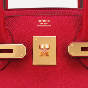 Hermes Rouge Casaque 30cm Birkin Red Epsom Gold Hardware