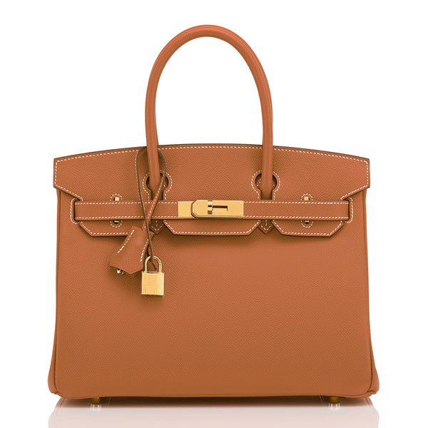 Hermes Gold Camel Tan 30cm Birkin Epsom Gold Hardware - Chicjoy