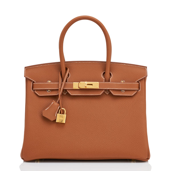 Hermes Birkin 30cm Gold Camel Tan Togo Gold Hardware Bag U Stamp