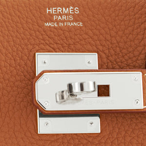 Hermes Birkin 30cm Gold Togo Tan Palladium Bag Classic Z Stamp, 2021