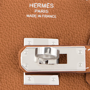 Hermes Birkin 25cm Gold and Gris Tourterelle Verso Bag