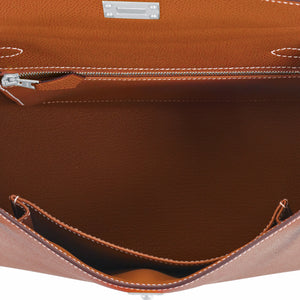 Hermes Gold Tan Kelly 25cm Sellier Shoulder Bag