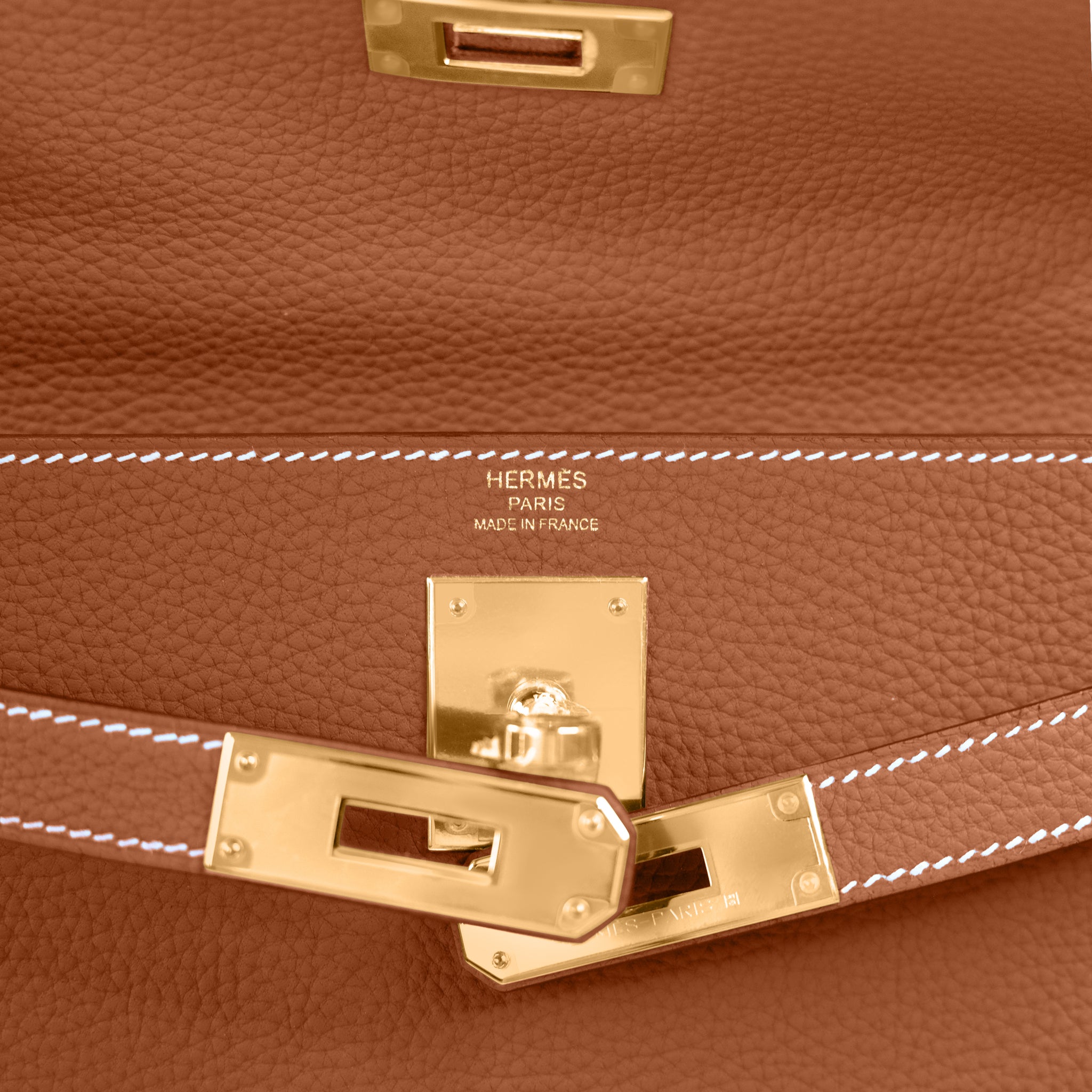 Hermes Mini Gold Kelly 20cm Epsom Bag Z Stamp, 2021
