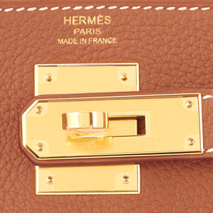 Hermes Gold Tan 28cm Togo Kelly Retourne Gold Shoulder Bag Classic Z Stamp, 2021