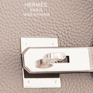 Hermes Gris Asphalte Birkin 35cm Togo Palladium