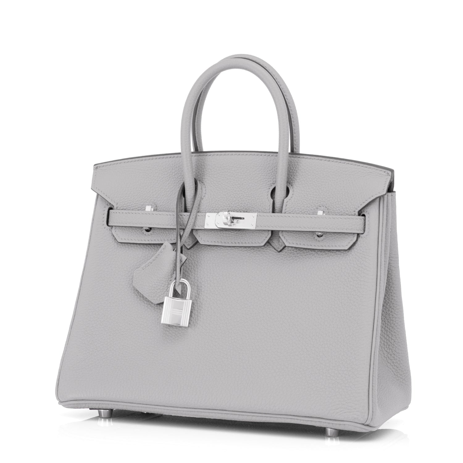 Hermes Birkin Handbag Grey Togo with Palladium Hardware 25 Gray