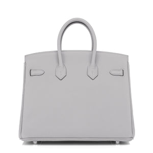 Hermes Birkin Bag 25cm Gris Mouette Togo Palladium Hardware
