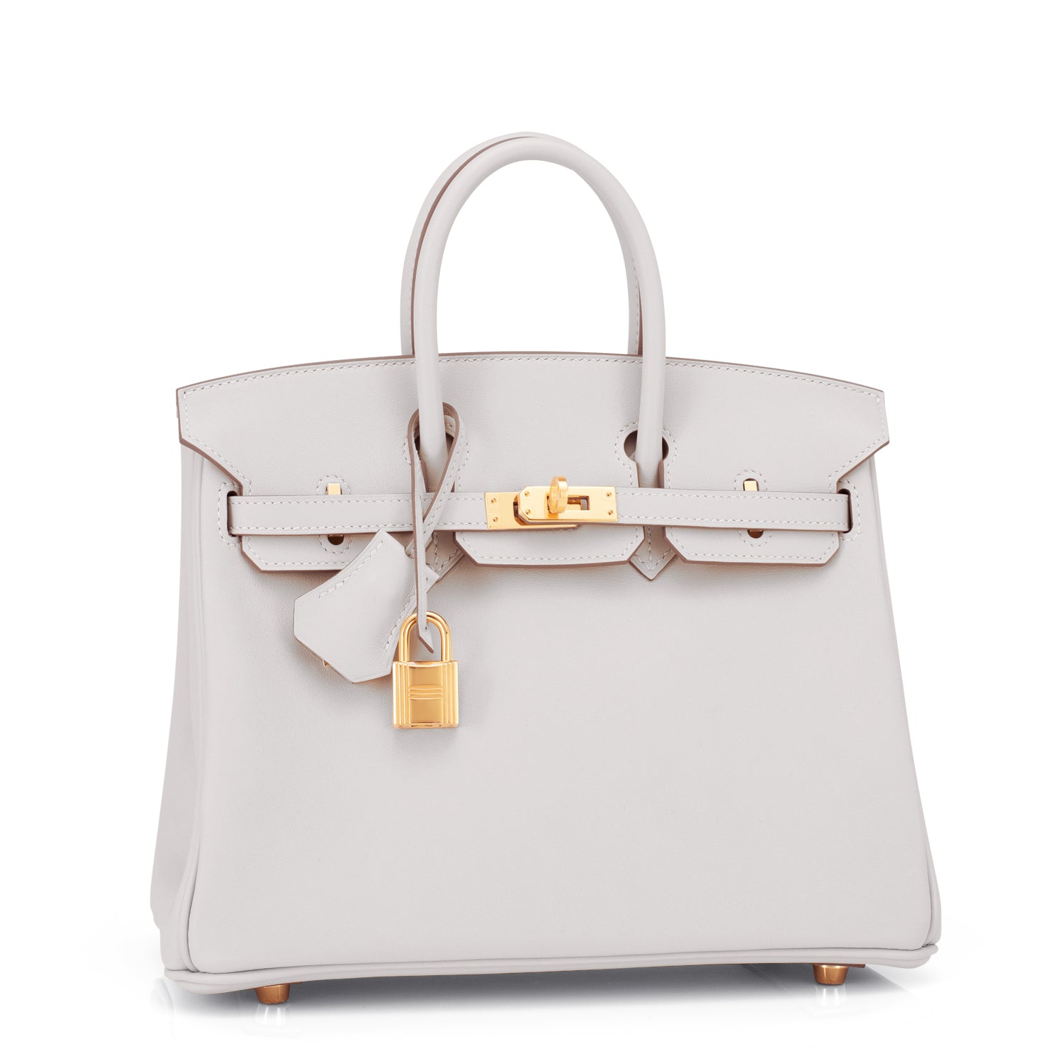 Hermes Birkin In and Out bag 25 White Swift leather Silver hardware