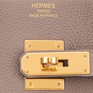 Hermes Gris Asphalte 35cm Birkin Togo Gold Hardware