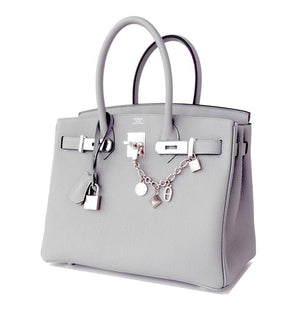 Hermes Gris Mouette New Grey 30cm Togo Birkin Bag Palladium So Chic