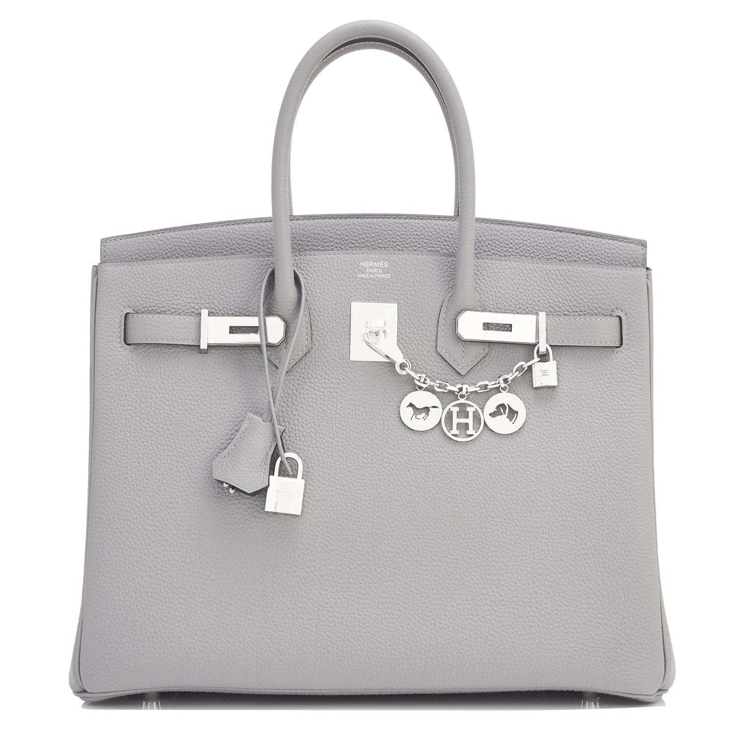 Hermes Birkin bag 25 Gris mouette Togo leather Silver hardware