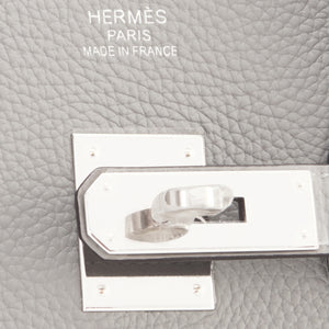 Hermes Gris Mouette 35cm Togo Birkin Blue Agate "Verso" Limited Edition