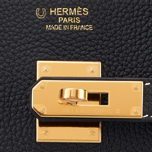 Hermes Horseshoe Stamp Black Craie 35cm Birkin Togo with Gold Hardware