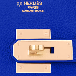 Hermes HSS Birkin 30cm Blue Electric Rose Shocking Rose Gold