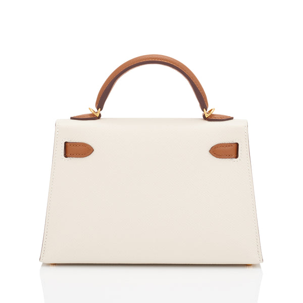 Hermes Kelly Bag 20cm HSS Bi-Color Craie Epsom Gold Hardware