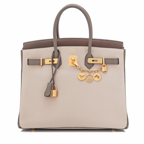 Hermès HSS Birkin 30 Tri-Color Etain, Gris and Etoupe Clemence Bag