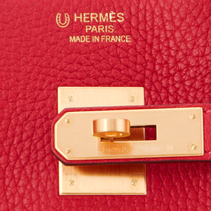 Hermes HSS Rouge Casaque and Rose Extreme 35cm Birkin Special Order Horseshoe Stamp