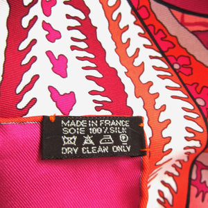 Hermes Fleurs d'Indiennes Pink Silk Scarf 90cm Carre Coveted