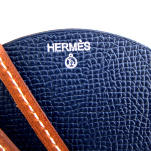 Hermes Bois de Rose Blue Reversible Leather Pendant Necklace
