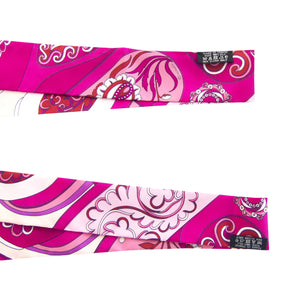Hermes Festival des Amazones Pink Silk Twilly Twillies Pair Scarf