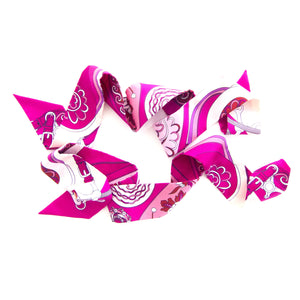 Hermes Festival des Amazones Pink Silk Twilly Twillies Pair Scarf