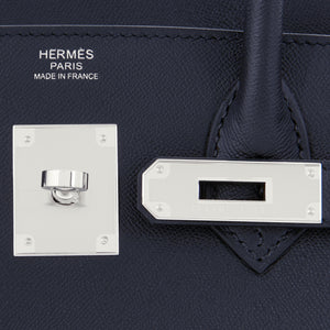 Hermes Birkin 30 Sellier Indigo Deep Navy Palladium Bag U Stamp, 2022
