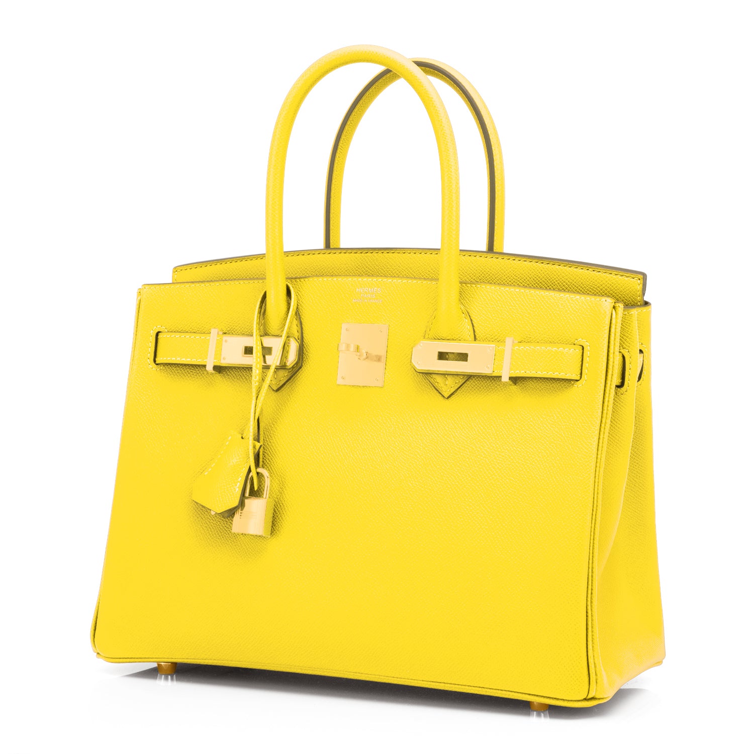 Hermes Birkin Handbag Yellow Epsom with Palladium Hardware 30