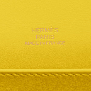 Hermes Lime Kelly Pochette Yellow Gold Hardware