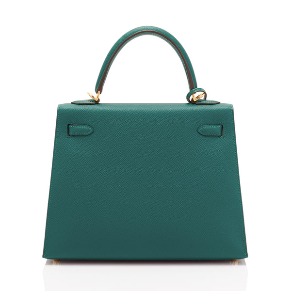 hermes Kelly 32 epsom GHW malachite